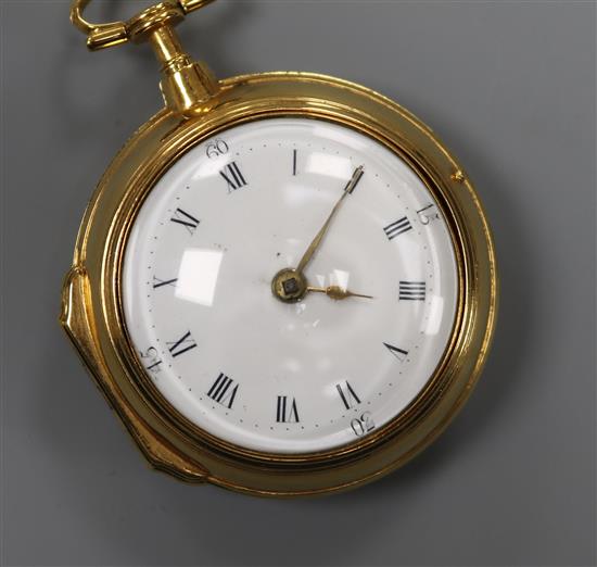 An early 19th century gilt metal pair cased keywind verge pocket watch by Edward Palmer.